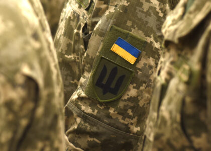Ukraine patch flag on army uniform. Ukraine military uniform. Ukrainian troops Ukraine patch flag on army uniform. Ukraine military uniform. Ukrainian troops